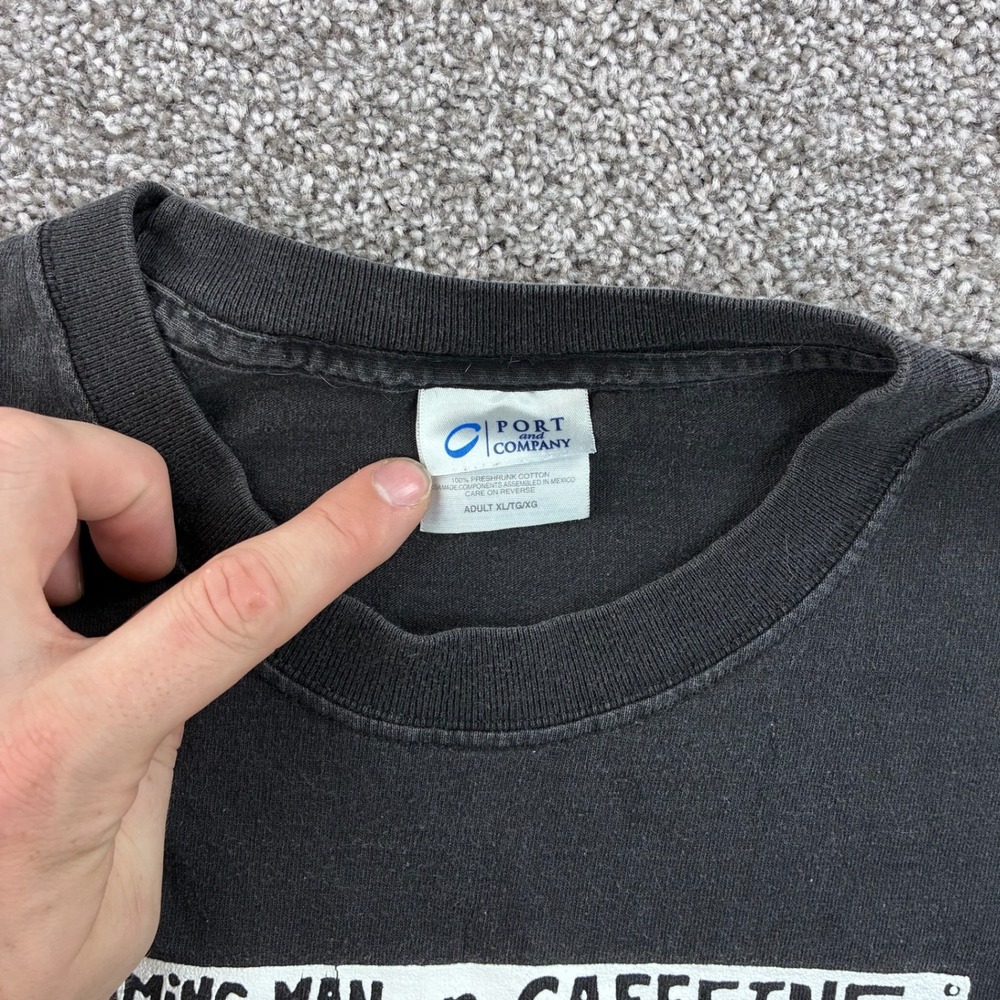 Vintage Screaming Man Caffeine Bad Bob Shirt Mens XL Black Coffee Art 1991 - Picture 4 of 6